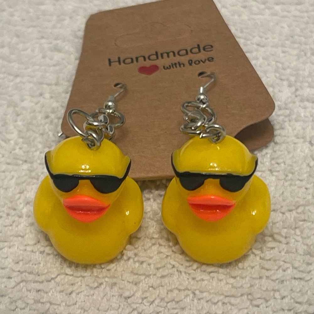 Rubber Duckie Earrings with Sunglasses